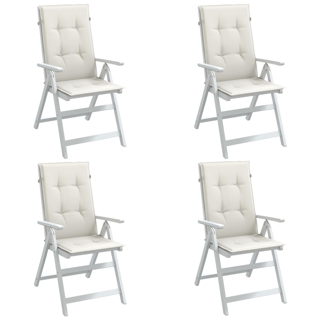 Vidaxx coussins de chaise 4 pcs dossier haut 120x50x4 cm tissu mélangé crème