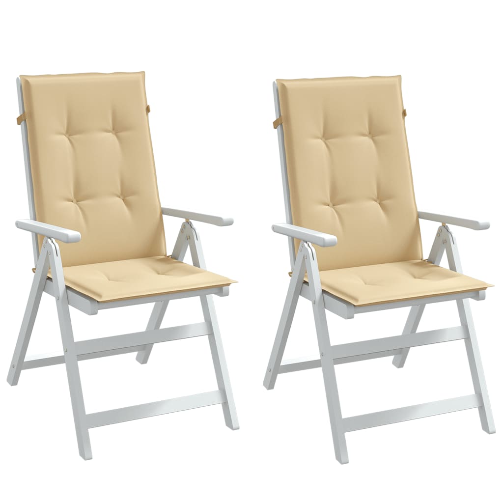 Vidaxx coussins de chaise 2 pcs dossier haut 120x50x4 cm tissu mélangé beige