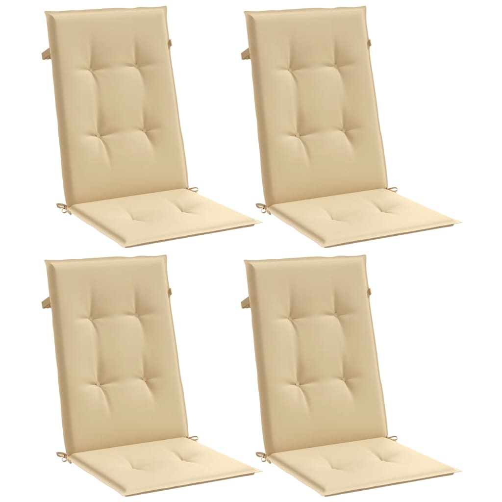 Vidaxx coussins de chaise 4 pcs dossier haut 120x50x4 cm tissu mélangé beige