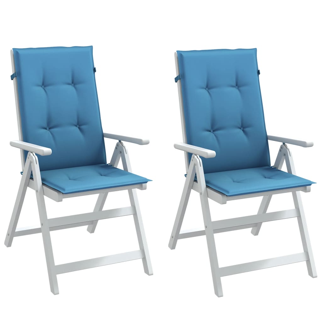 Vidaxx coussins de chaise 2 pcs dossier haut 120x50x4 cm tissu mélangé bleu