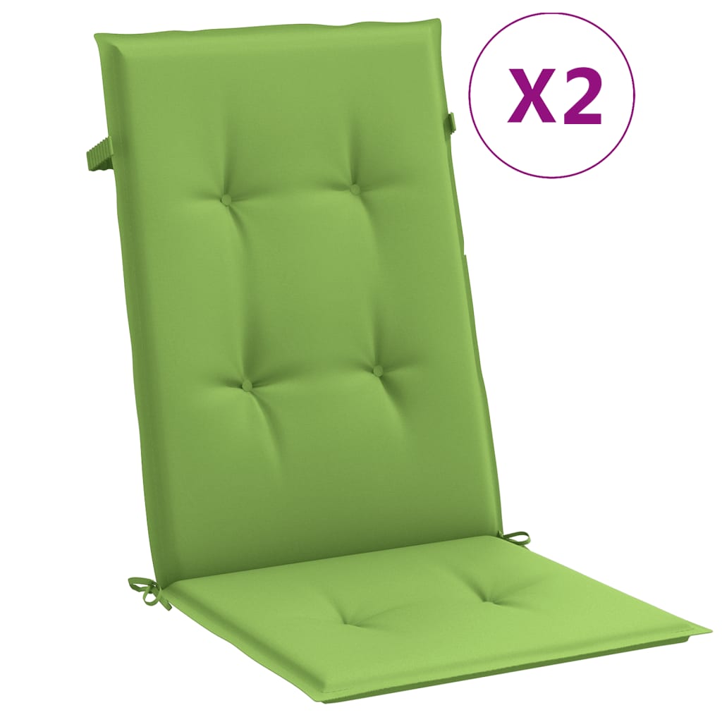 Vidaxx coussins de chaise 2 pcs dossier haut 120x50x4 cm tissu vert mélangé