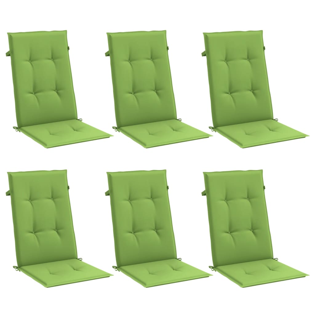 Vidaxx coussins de chaise 6 pcs dossier haut 120x50x4 cm tissu vert mélangé
