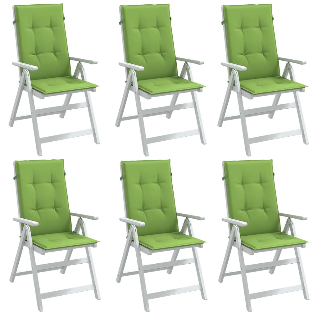 Vidaxx coussins de chaise 6 pcs dossier haut 120x50x4 cm tissu vert mélangé
