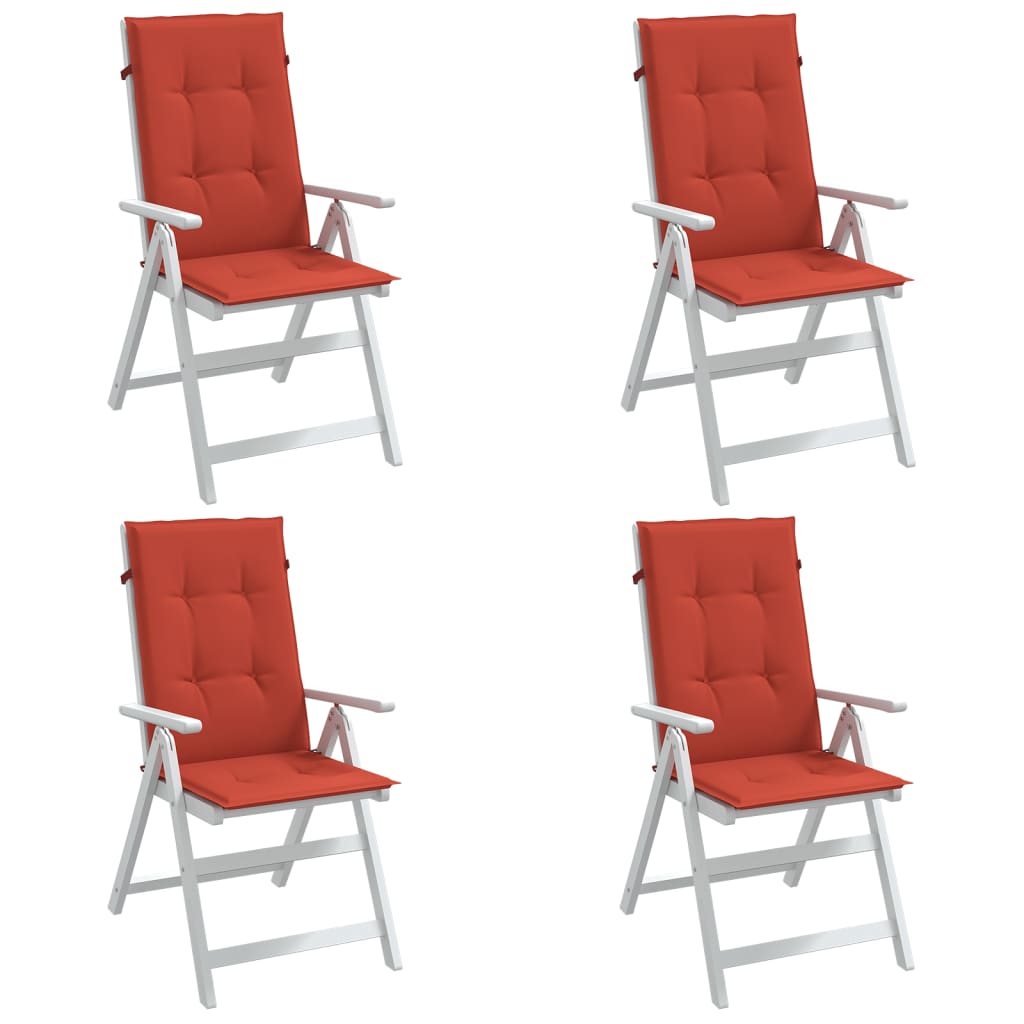 Vidaxx coussins de chaise 4 pcs dossier haut 120x50x4 cm tissu mélangé rouge