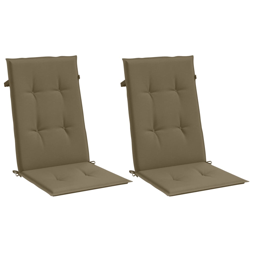 Vidaxx coussins de chaise 2 pcs dossier haut 120x50x4 cm tissu mélange taupe