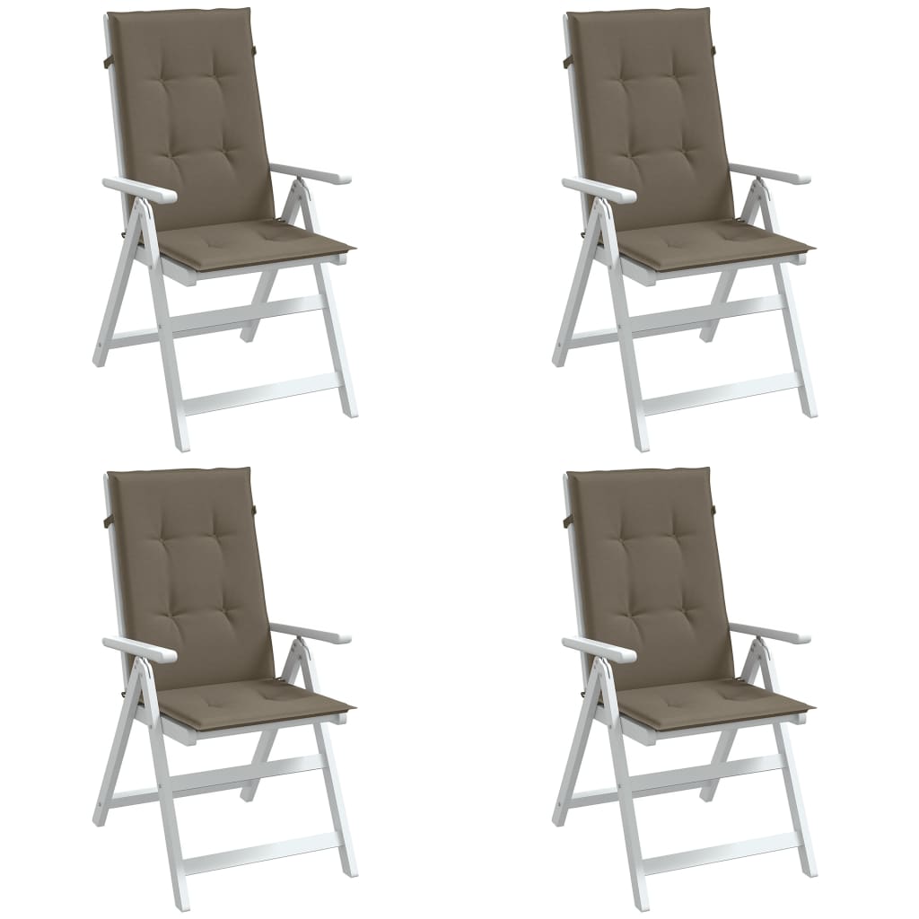 Vidaxx coussins de chaise 4 pcs dossier haut 120x50x4 cm tissu mélange taupe