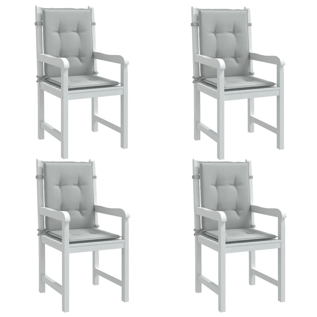 Vidaxx coussins de chaise 4 pcs dossier bas 100x50x4 cm tissu gris clair
