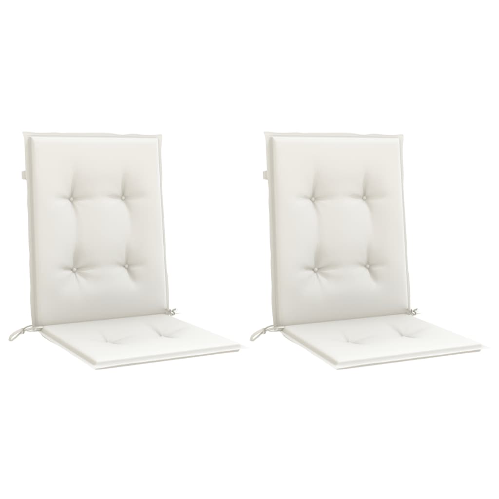 Vidaxx coussins de chaise 2 pcs dossier bas 100x50x4 cm tissu mélangé crème