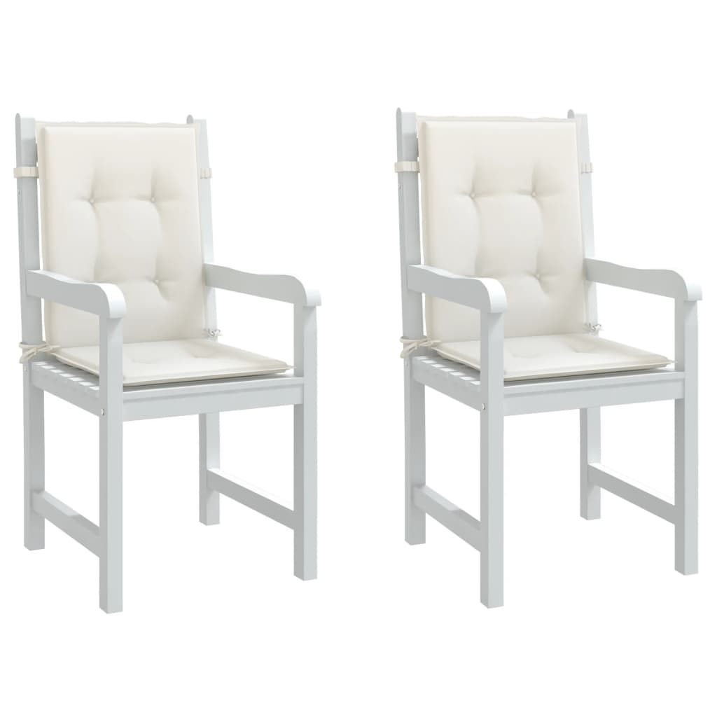 Vidaxx coussins de chaise 2 pcs dossier bas 100x50x4 cm tissu mélangé crème