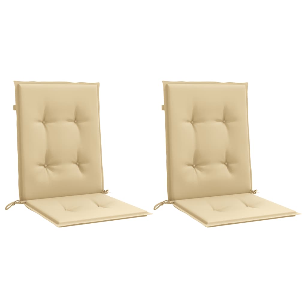Vidaxx coussins de chaise 2 pcs dossier bas 100x50x4 cm tissu mélangé beige