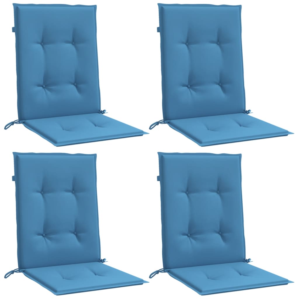 Vidaxx coussins de chaise 4 pcs dossier bas 100x50x4 cm tissu mélangé bleu