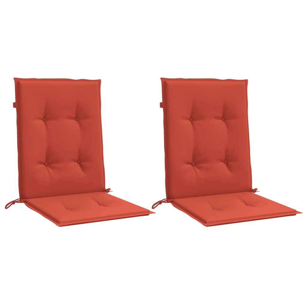 Vidaxx coussins de chaise 2 pcs dossier bas 100x50x4 cm tissu mélangé rouge