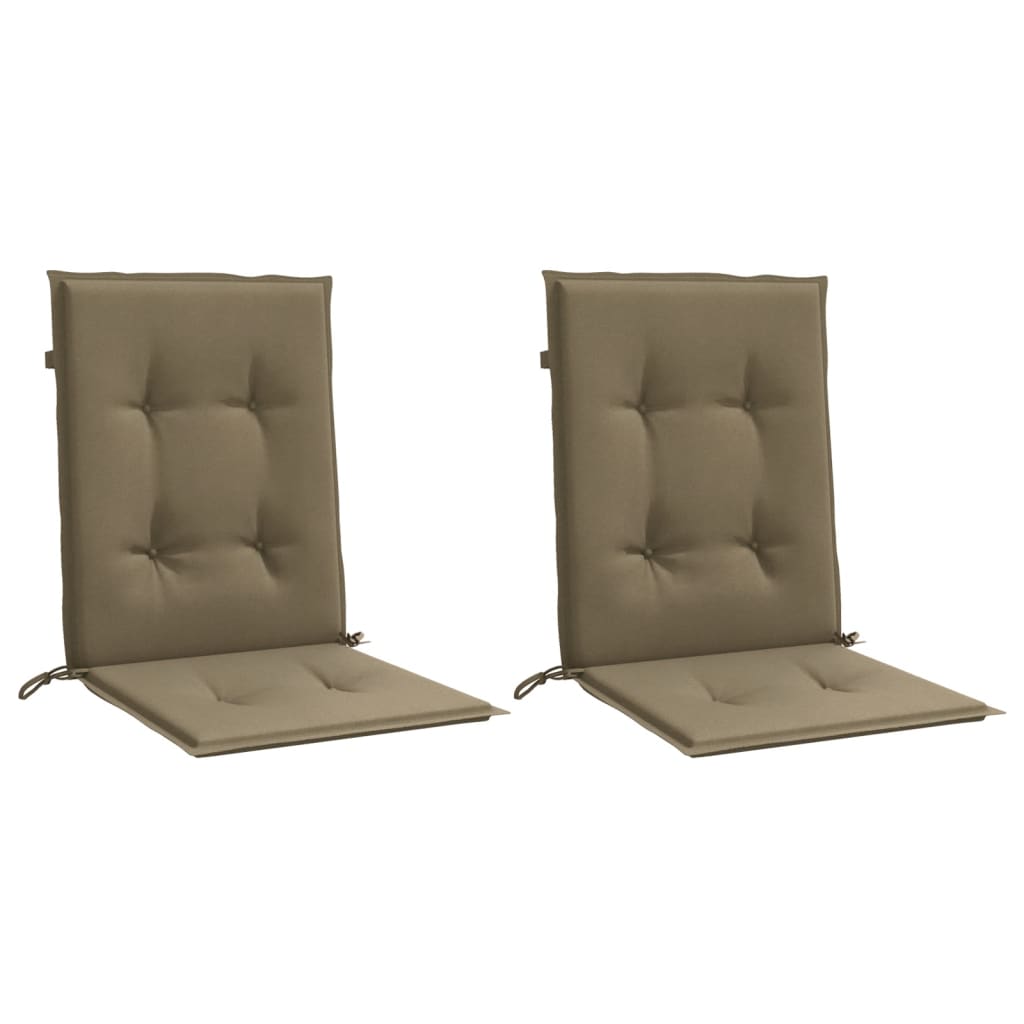 Vidaxx coussins de chaise 2 pcs dossier bas 100x50x4 cm tissu taupe chiné