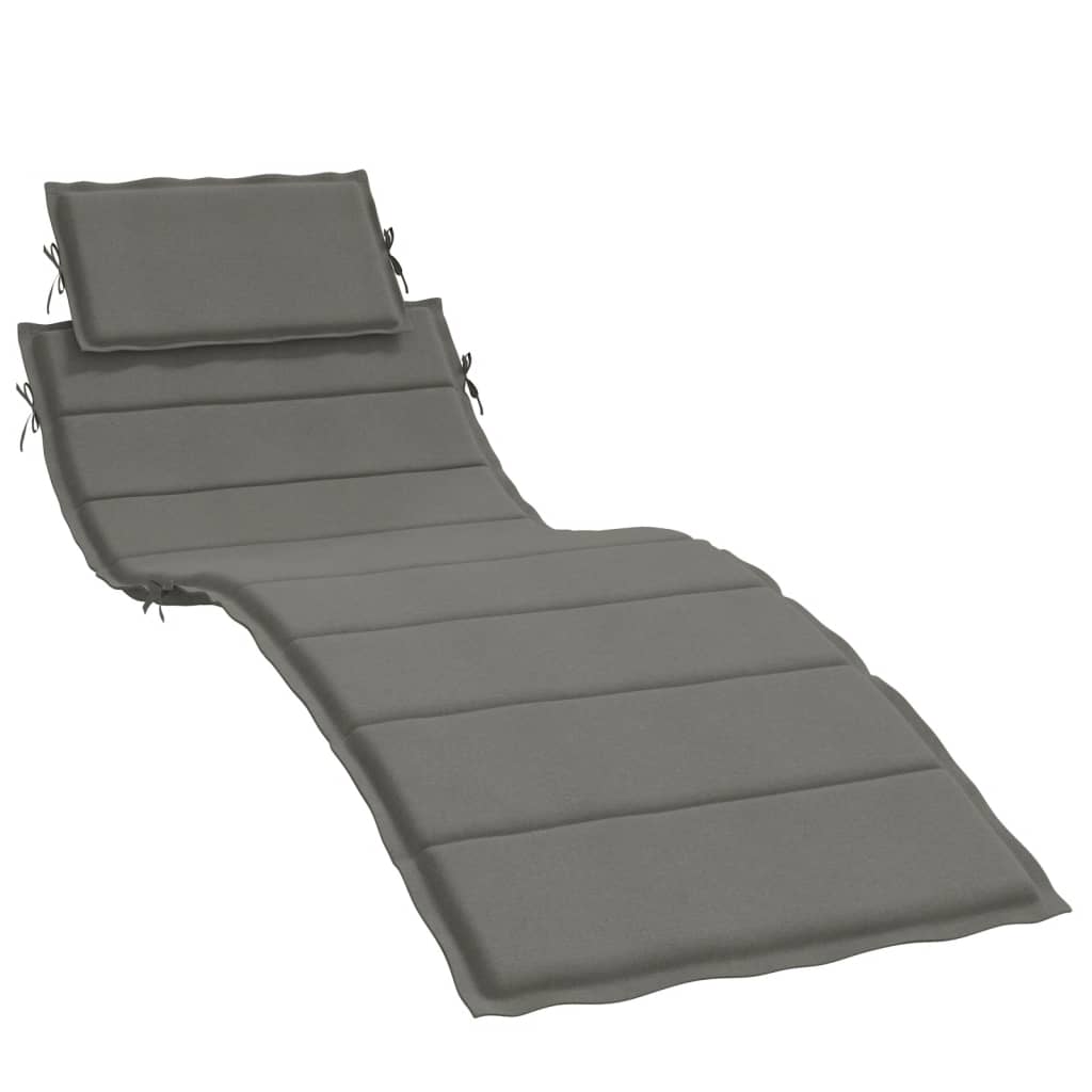 Vidaxx coussin de transat 186x58x3 cm tissu, gris foncé chiné