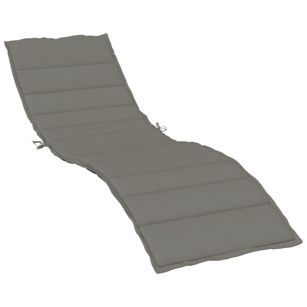 Vidaxx coussin de transat 200x60x4 cm tissu, gris foncé chiné