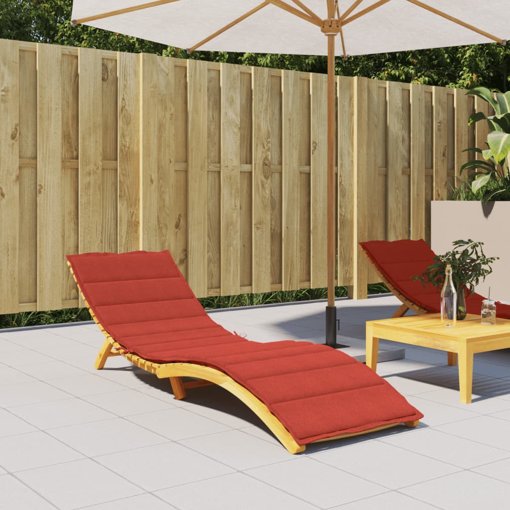 Vidaxx coussin de transat 200x60x4 cm tissu, rouge mélangé