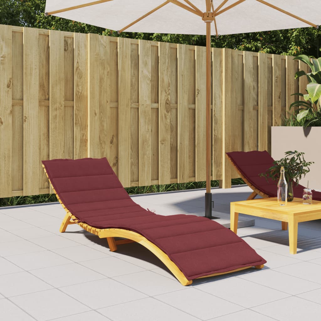 Vidaxx coussin de transat 200x60x4 cm tissu, bordeaux chiné