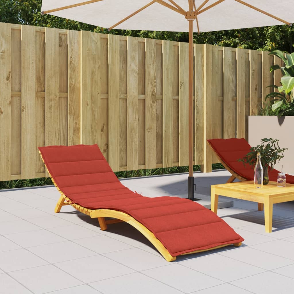 Vidaxx coussin de transat 200x70x4 cm tissu, rouge mélangé