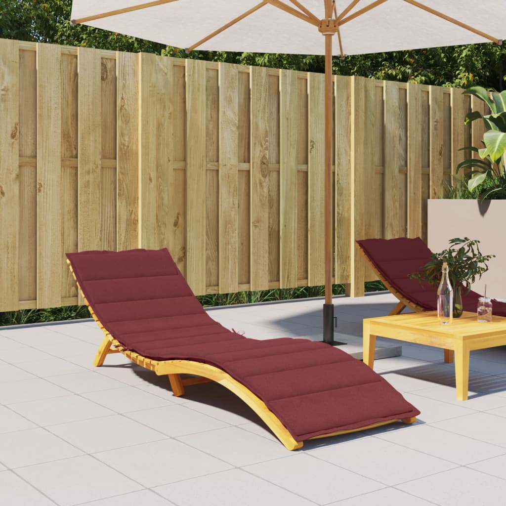 Vidaxx coussin de transat 200x70x4 cm tissu, bordeaux chiné