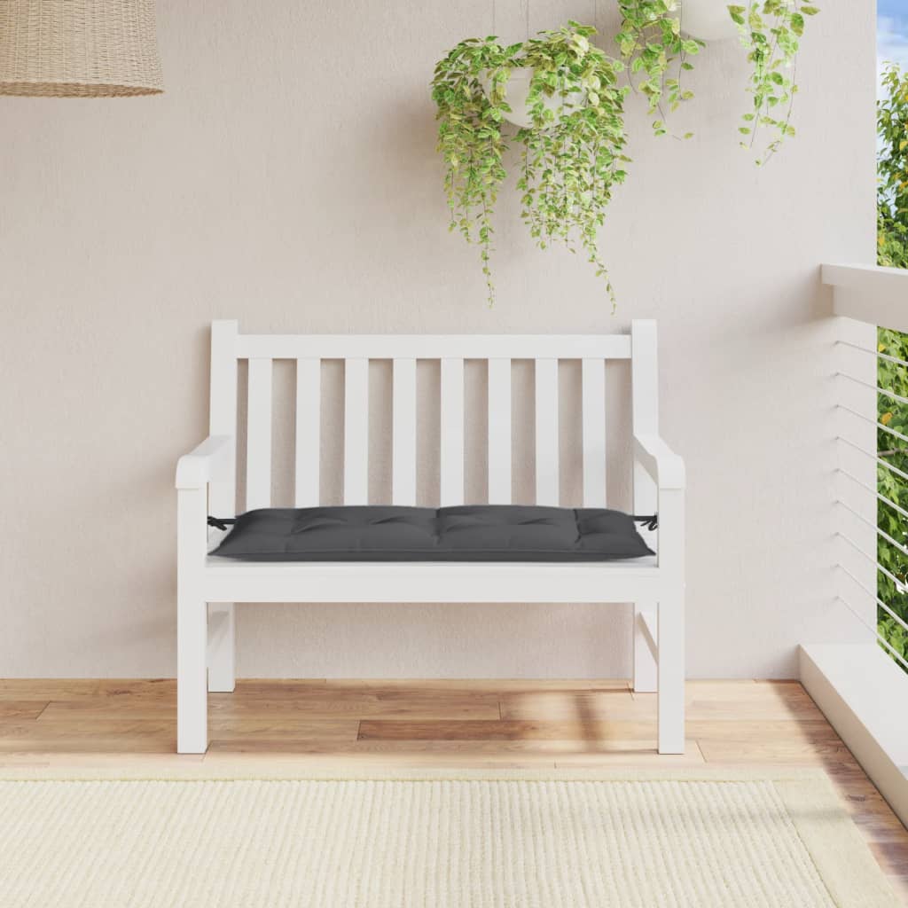 VidaXL coussin de banc de jardin 100x50x7 cm tissu, mélange anthracite