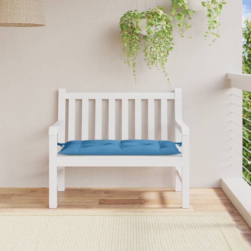VidaXL coussin de banc de jardin 100x50x7 cm tissu mélangé bleu