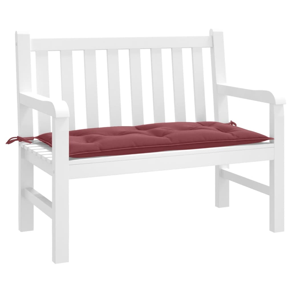 VidaXL coussin de banc de jardin 100x50x7 cm tissu mélangé rouge vin
