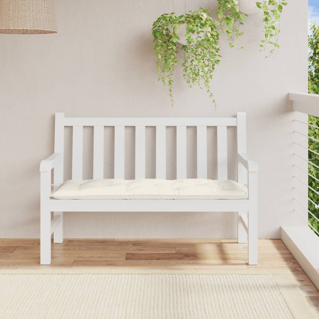 VidaXL coussin de banc de jardin 120x50x7 cm tissu mélangé crème