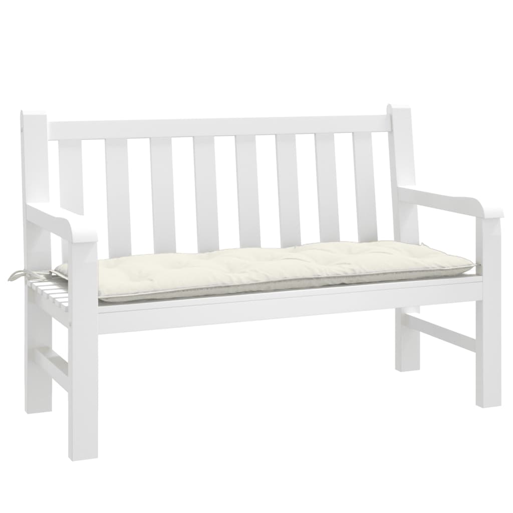 VidaXL coussin de banc de jardin 120x50x7 cm tissu mélangé crème