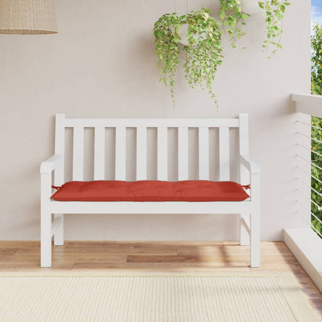 VidaXL coussin de banc de jardin 120x50x7 cm tissu mélangé rouge