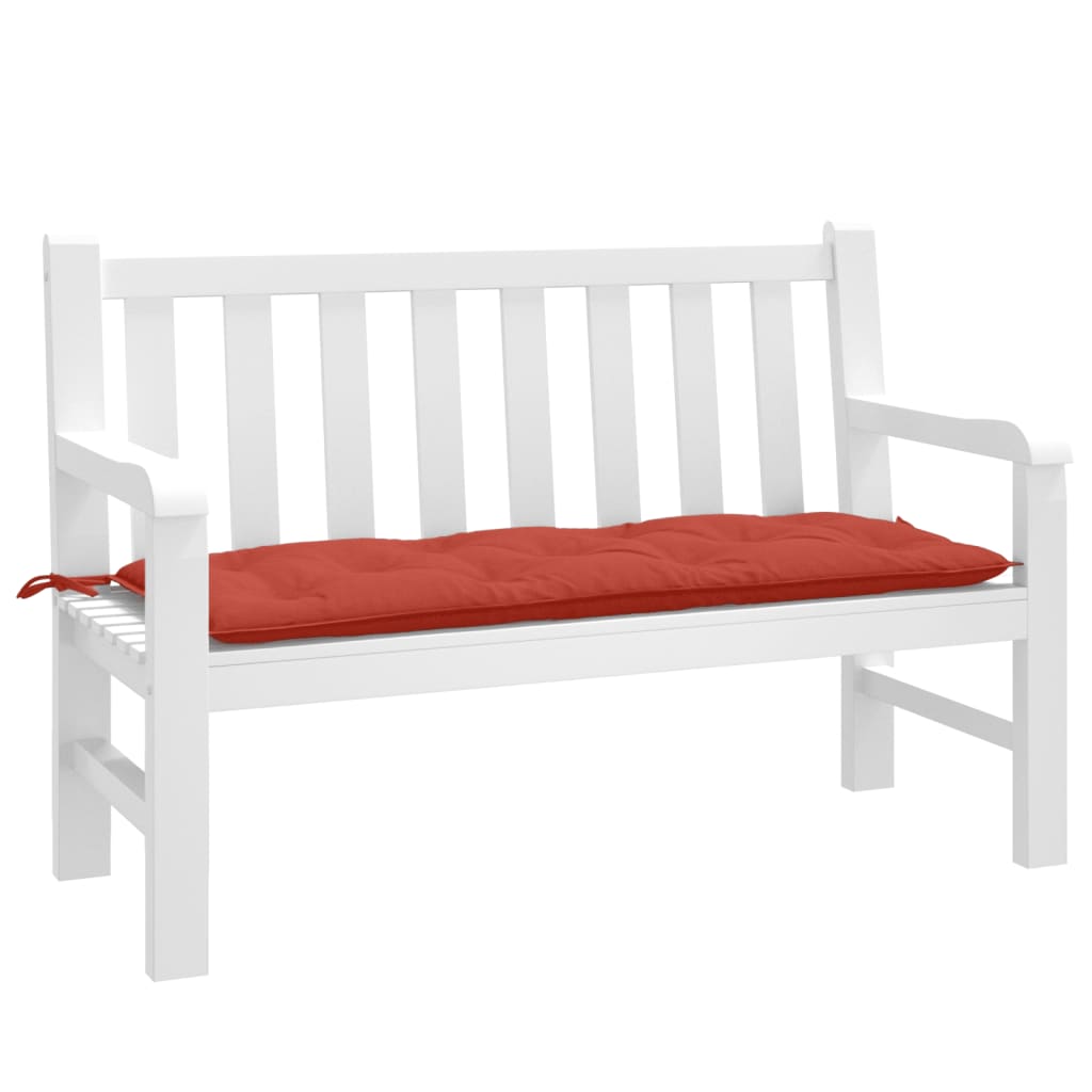 VidaXL coussin de banc de jardin 120x50x7 cm tissu mélangé rouge