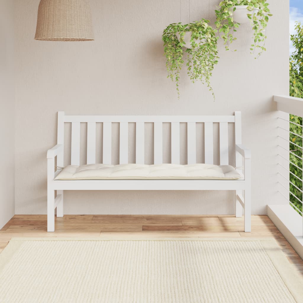 VidaXL coussin de banc de jardin 150x50x7 cm tissu mélangé crème