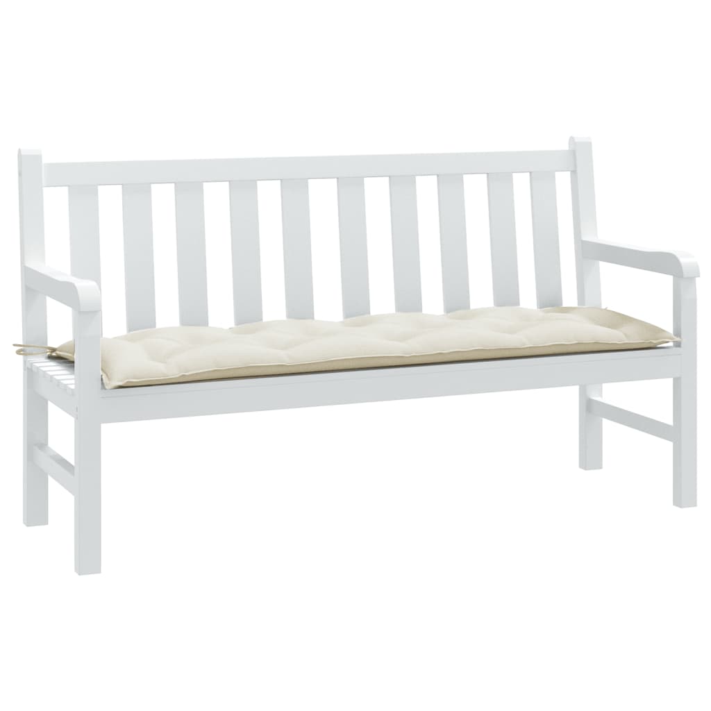 VidaXL coussin de banc de jardin 150x50x7 cm tissu mélangé crème