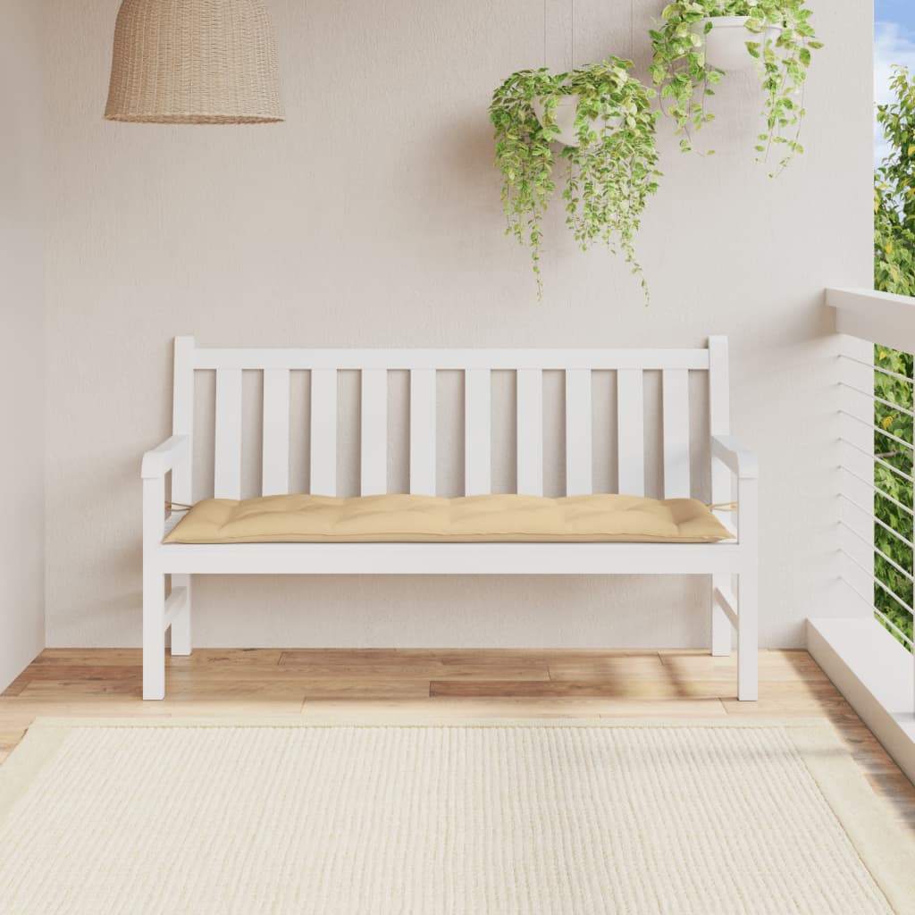 VidaXL coussin de banc de jardin 150x50x7 cm tissu mélangé beige
