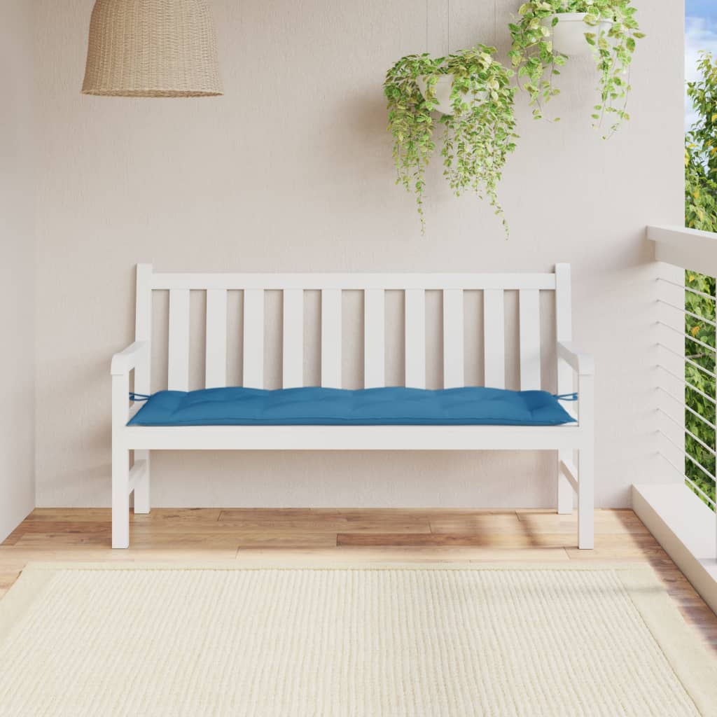 VidaXL coussin de banc de jardin 150x50x7 cm tissu mélangé bleu