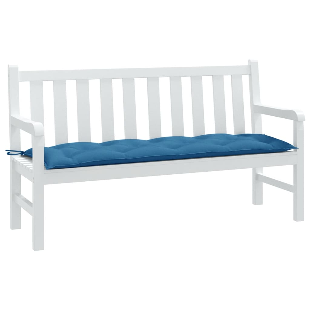 VidaXL coussin de banc de jardin 150x50x7 cm tissu mélangé bleu