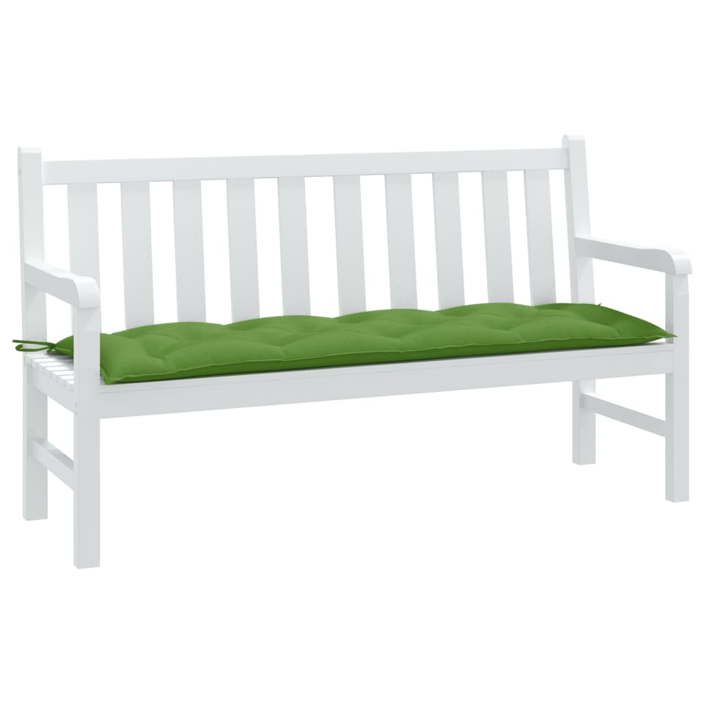 VidaXL coussin de banc de jardin 150x50x7 cm tissu vert mélangé