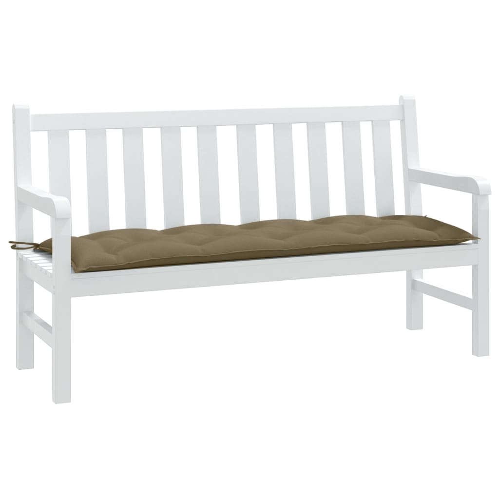 VidaXL coussin de banc de jardin 150x50x7 cm tissu taupe mélangé