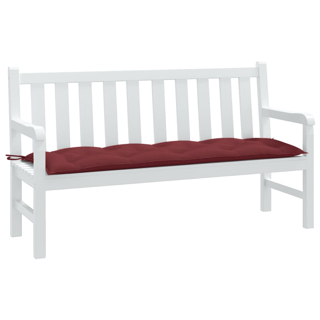 VidaXL coussin de banc de jardin 150x50x7 cm tissu mélangé rouge vin