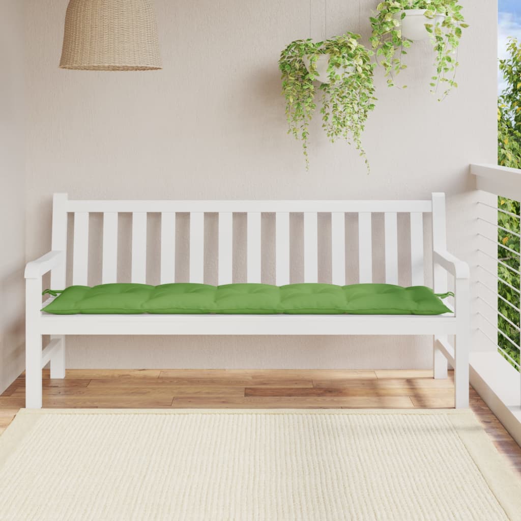 VidaXL coussin de banc de jardin 180x50x7 cm tissu vert mélangé