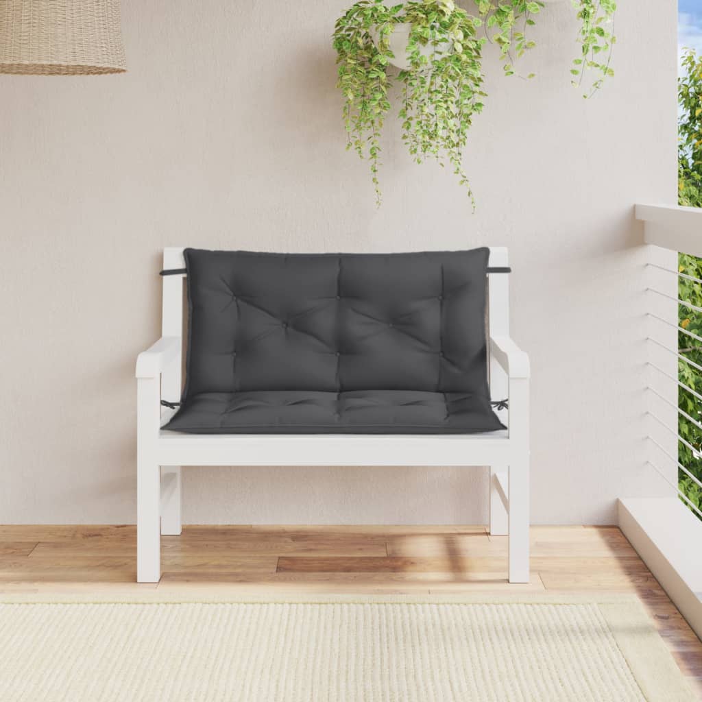 Vidaxx coussins de banc de jardin 2 pcs 100x50x7 cm tissu mélangé anthracite