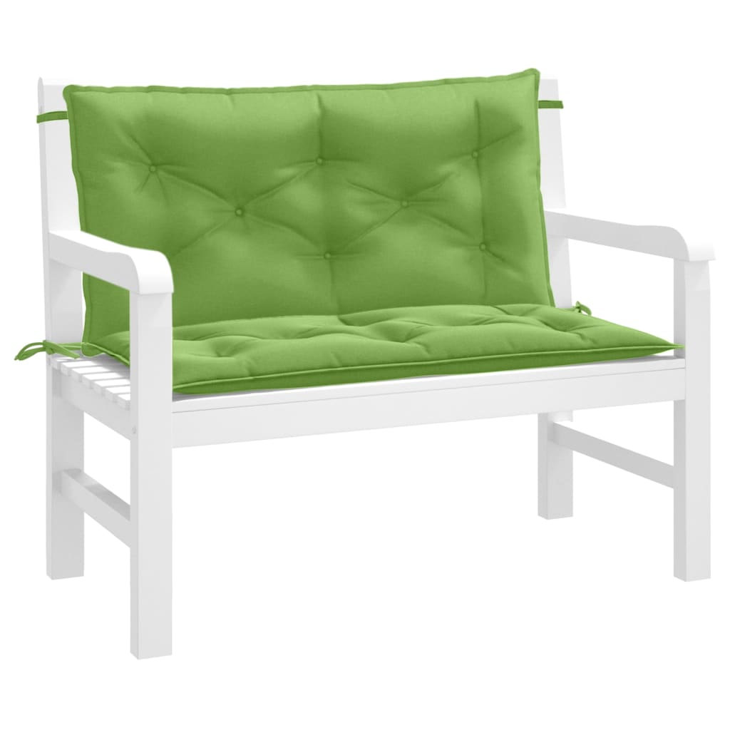 Vidaxx coussins de banc de jardin 2 pcs 100x50x7 cm tissu vert mélangé
