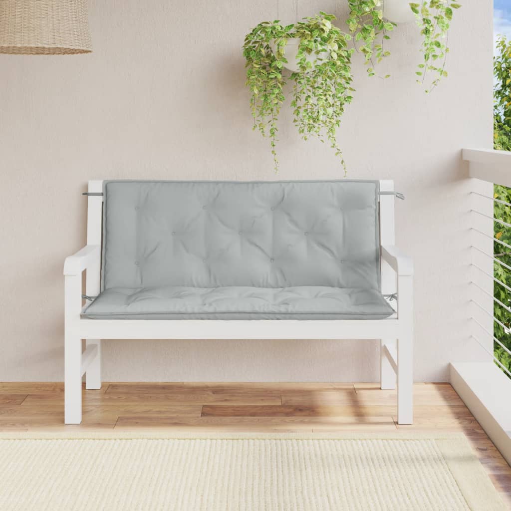 Vidaxx coussins de banc de jardin 2 pcs 120x50x7 cm tissu mélangé gris clair