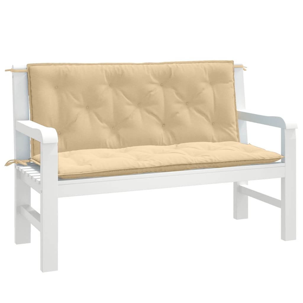 Vidaxx coussins de banc de jardin 2 pcs 120x50x7 cm tissu mélangé beige