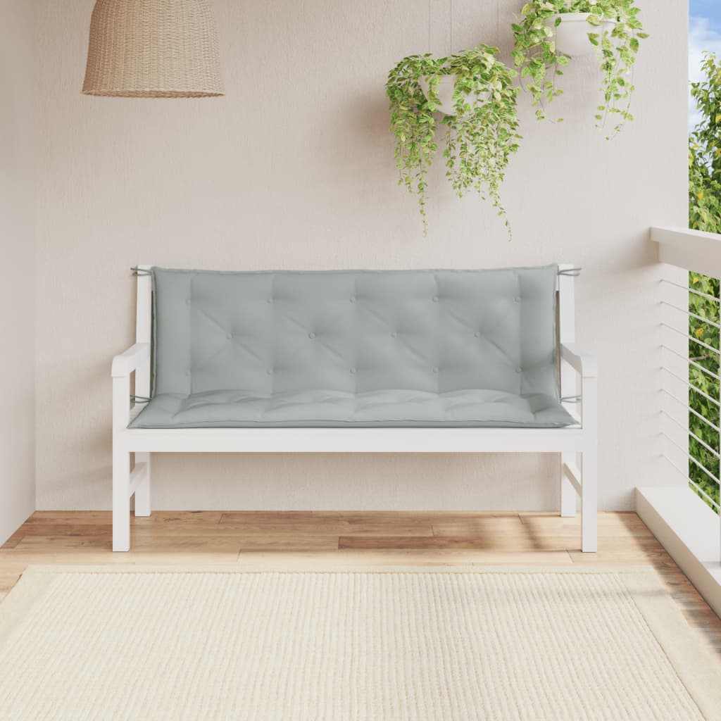 Vidaxx coussins de banc de jardin 2 pcs 150x50x7 cm tissu mélangé gris clair