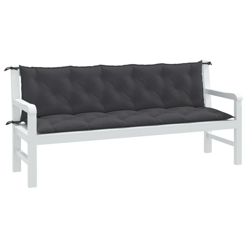 Vidaxx coussins de banc de jardin 2 pcs 180x50x7 cm tissu mélangé anthracite
