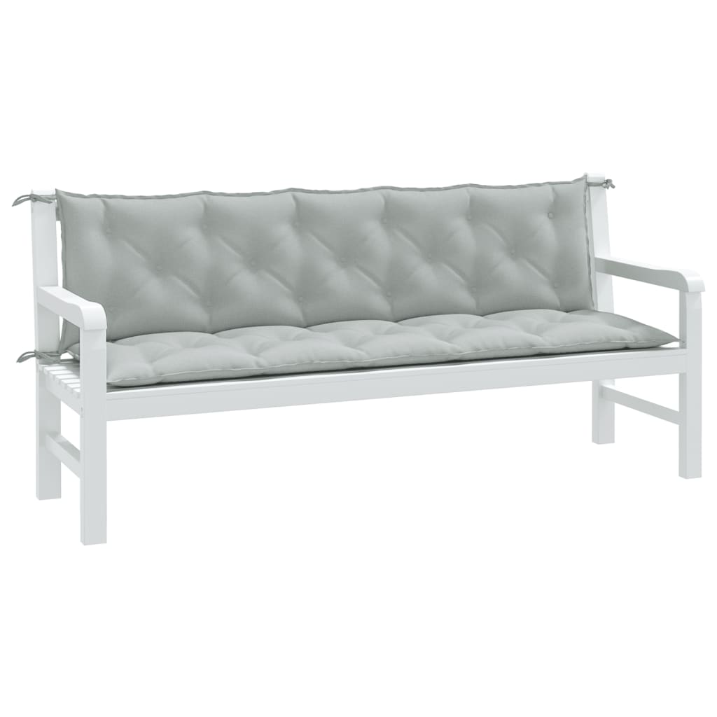 Vidaxx coussins de banc de jardin 2 pcs 180x50x7 cm tissu mélangé gris clair