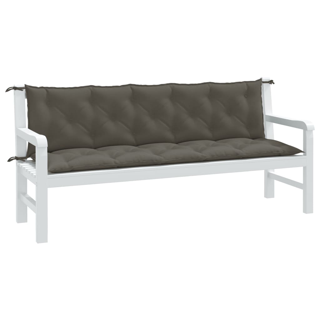Vidaxx coussins de banc de jardin 2 pcs 180x50x7 cm tissu mélangé gris foncé