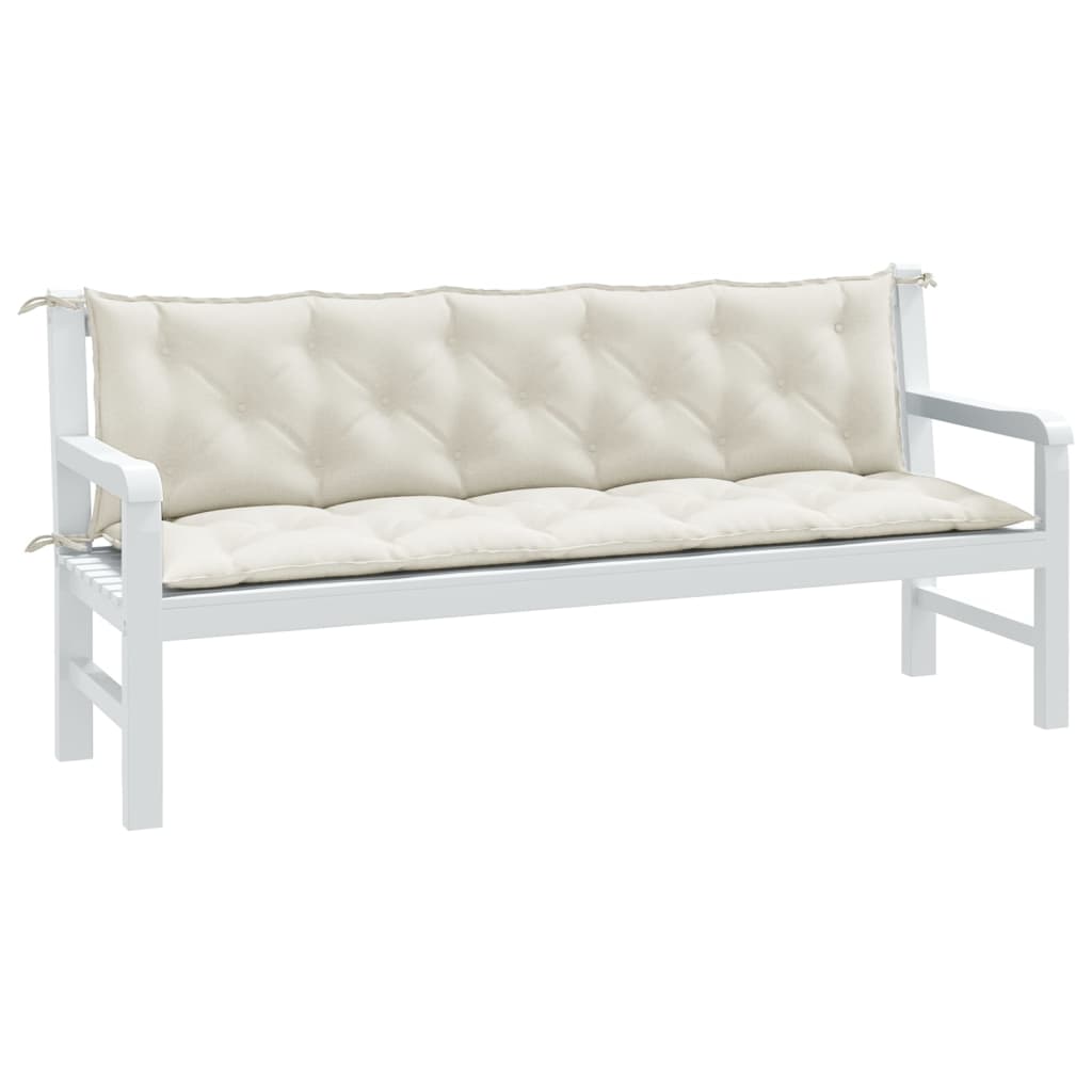 Vidaxx coussins de banc de jardin 2 pcs 180x50x7 cm tissu mélangé crème
