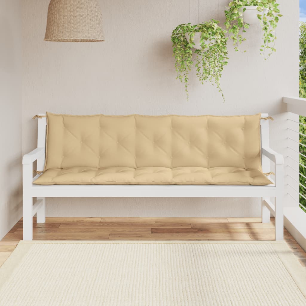 Vidaxx coussins de banc de jardin 2 pcs 180x50x7 cm tissu mélangé beige