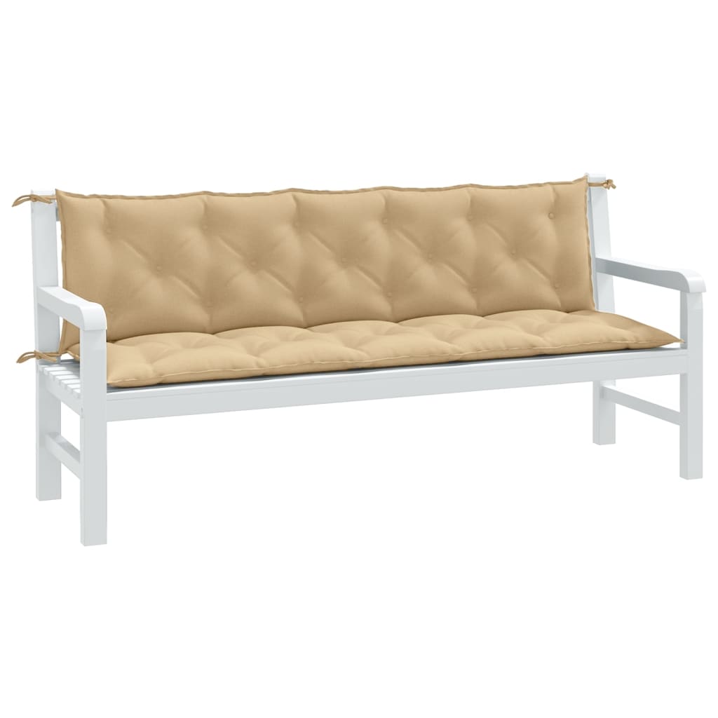 Vidaxx coussins de banc de jardin 2 pcs 180x50x7 cm tissu mélangé beige